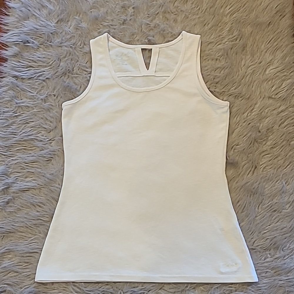 Woolrich womens white tencel flowy tank top size medium‎